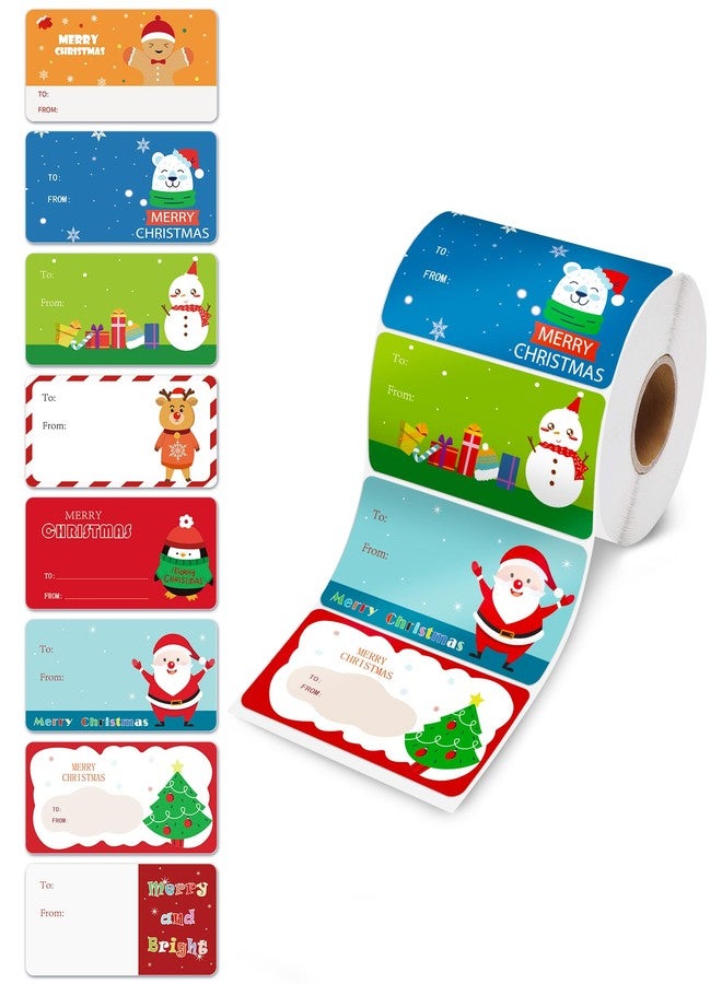 Oomloid 500 Pcs Christmas Gift Tags Stickers for Christmas Presents, Wrapping Paper, Christmas Name Stocking Tags Christmas Labels Stickers for Christmas Gifts Bags Presents Decorations - Image 1